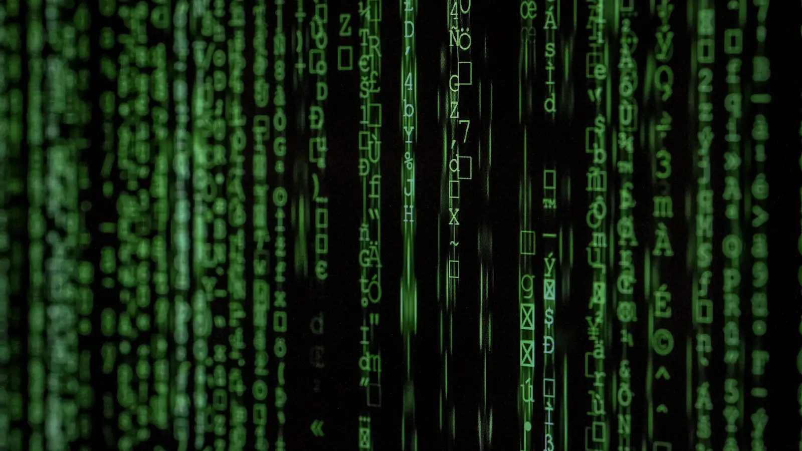 Lines of green code on a dark screen