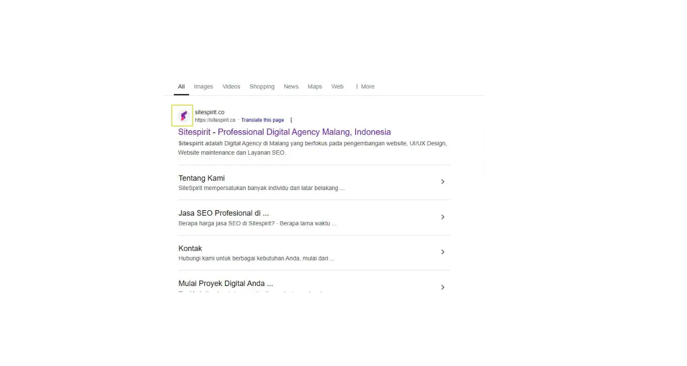 contoh favicon pada SERP