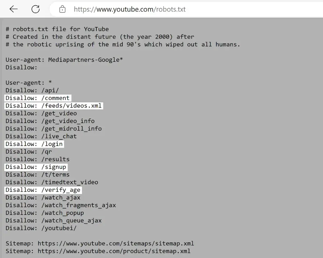 Contoh Robots.txt