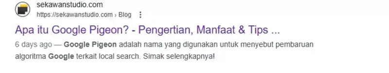 Meta description menggunakan CTA