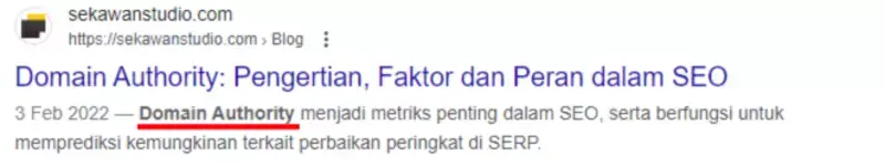 Meta description menggunakan kata kunci fokus