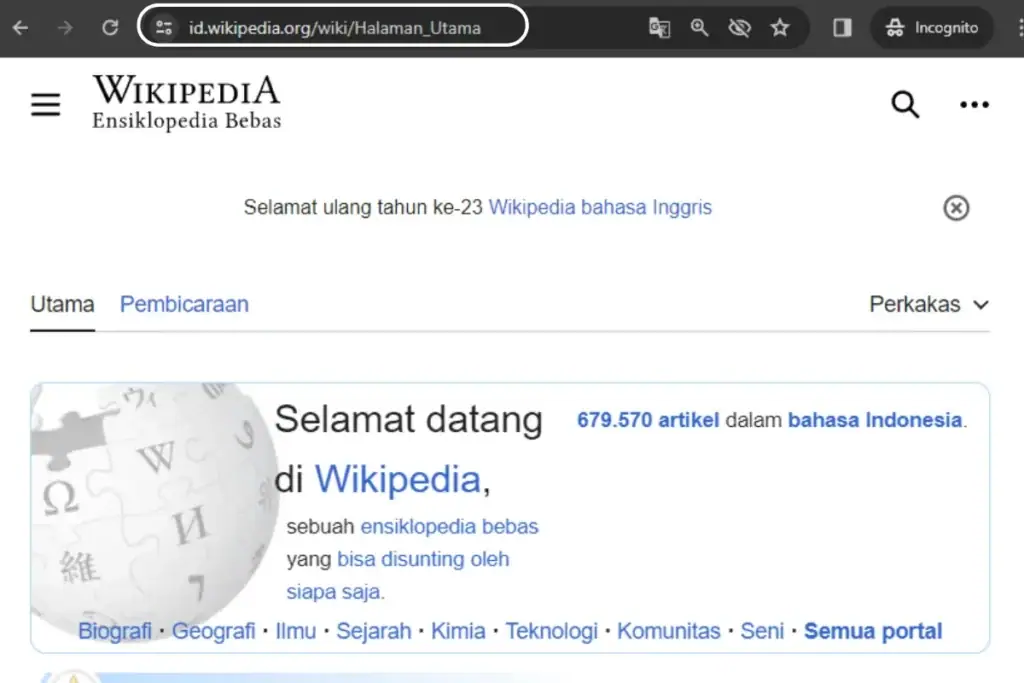 Contoh Penggunaan Subdomain