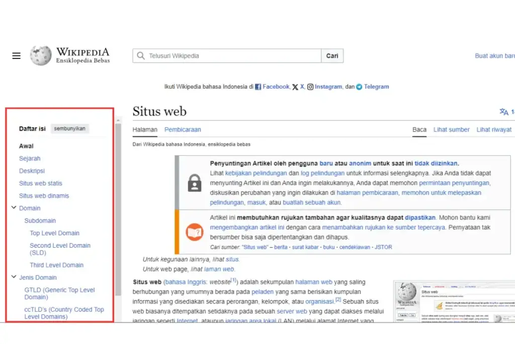 Contoh Sidebar dalam Website