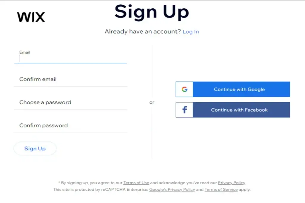 Tampilan Daftar Akun untuk Platform Wix