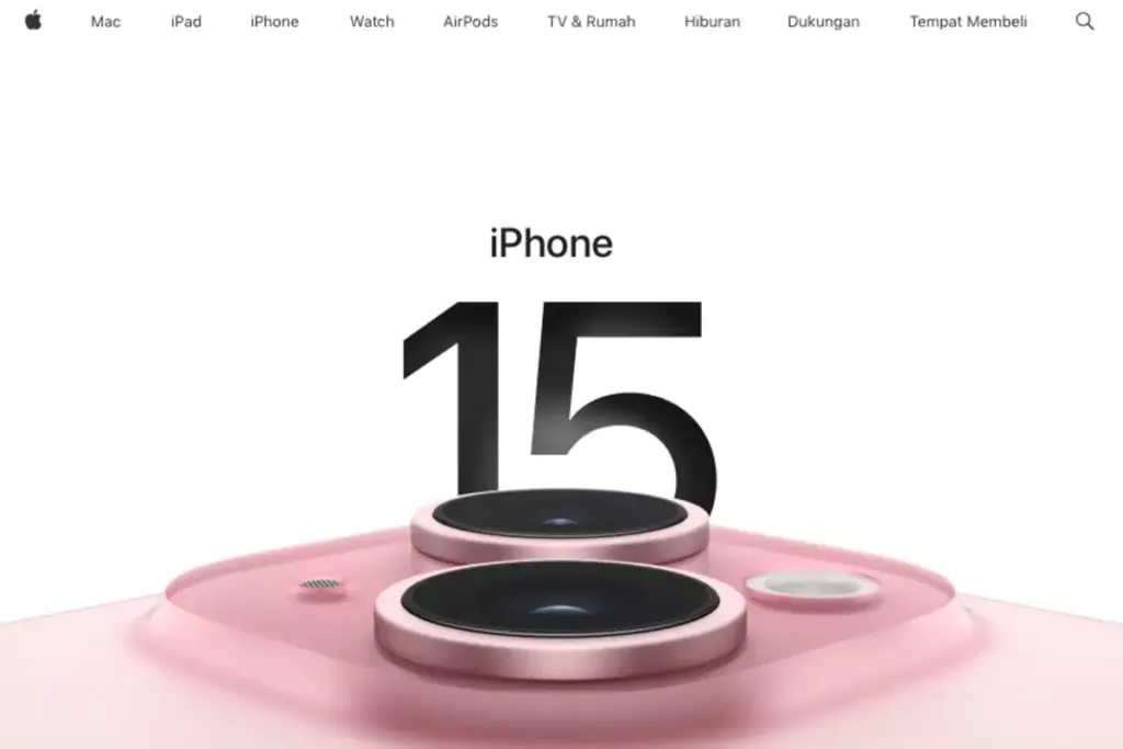 White space focal point di website Apple