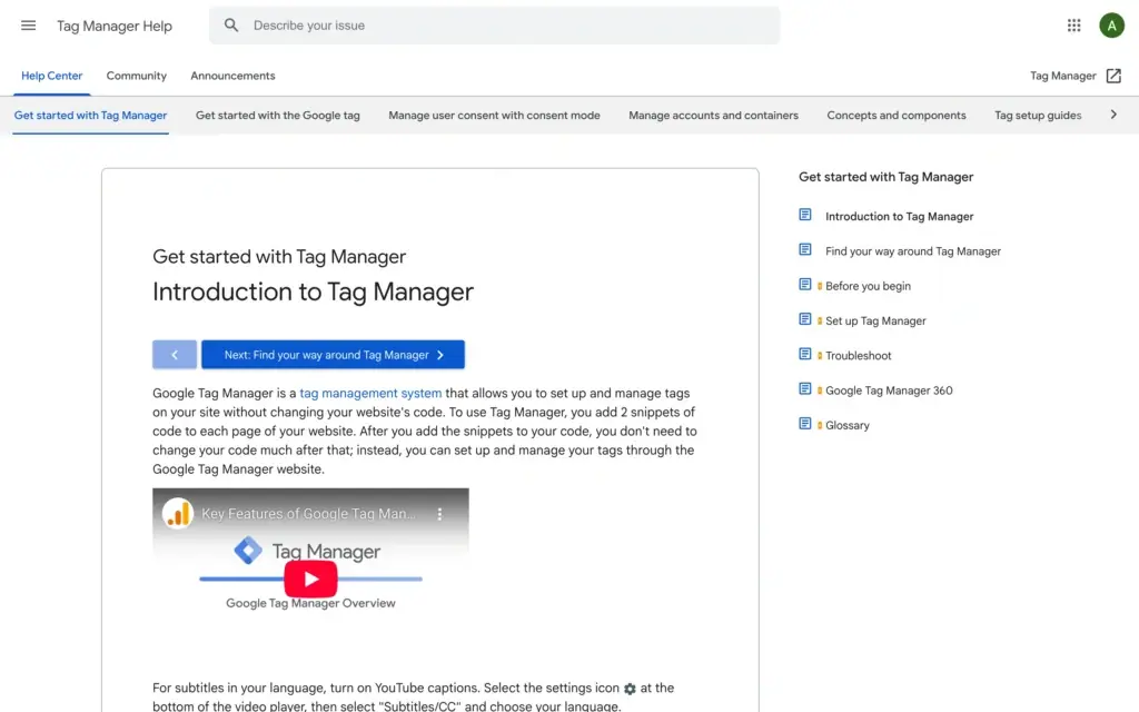 Dashboard Tag Manager Help