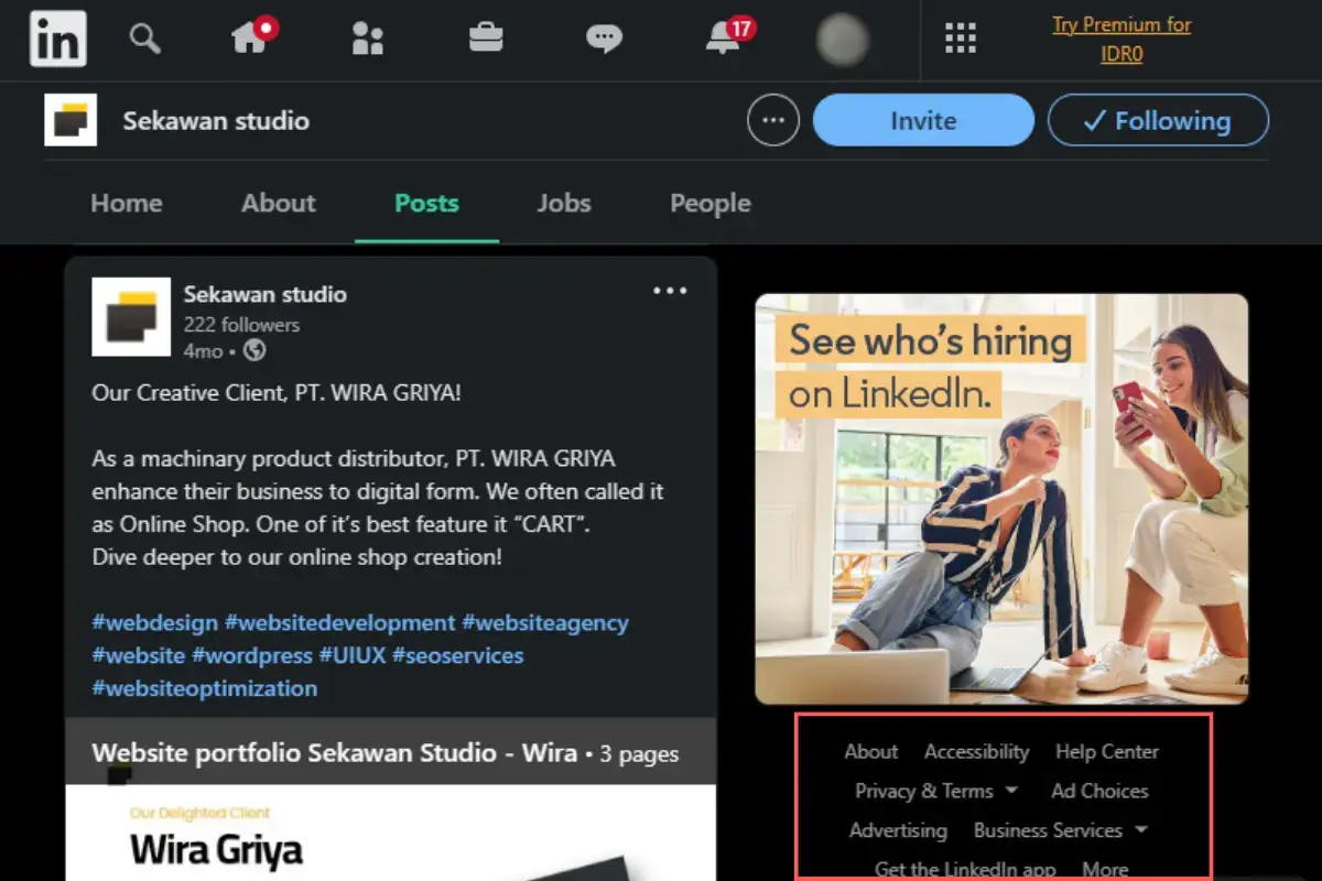 Contoh Mini Footer