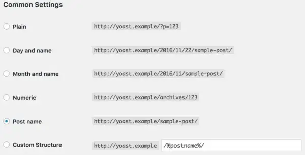 Pengaturan Permanent Link 