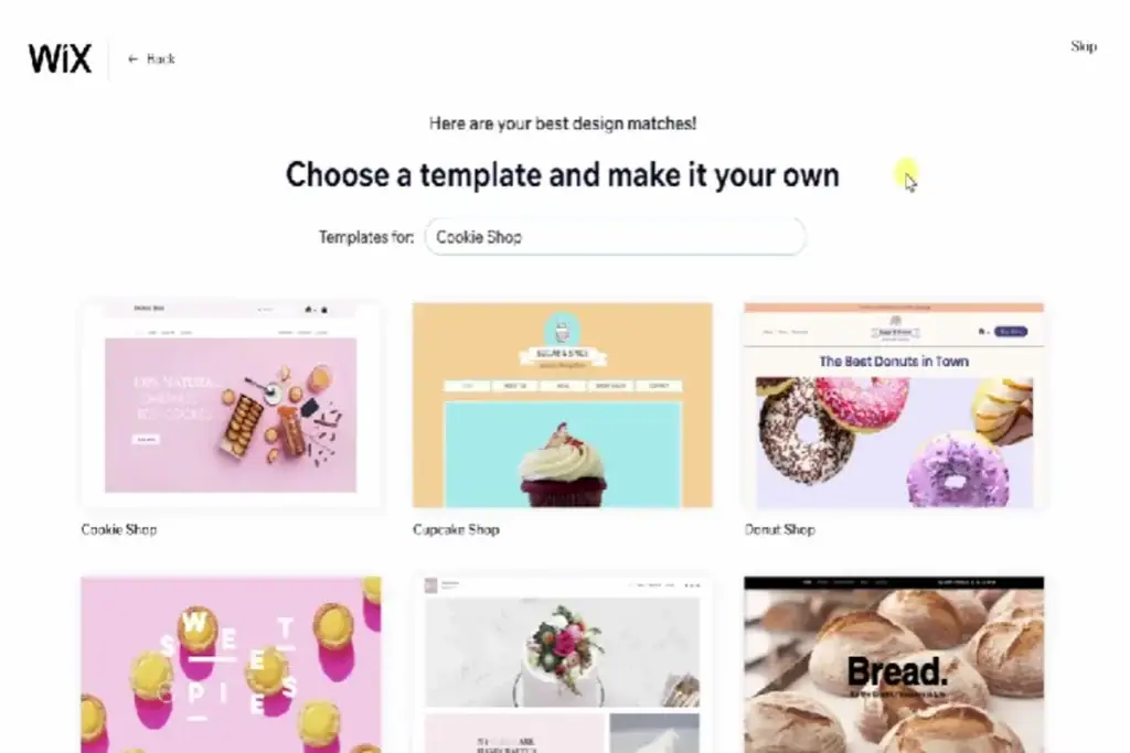 Pilihan Template di Wix sesuai Jenis Website