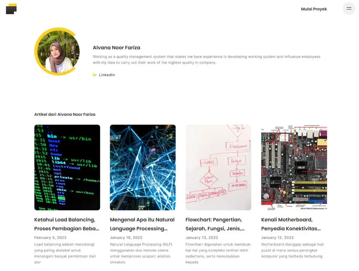 contoh portofolio content writer