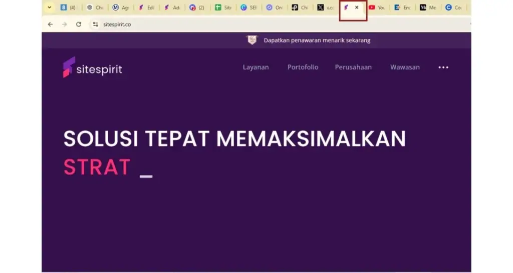 contoh favicon pada tab browser