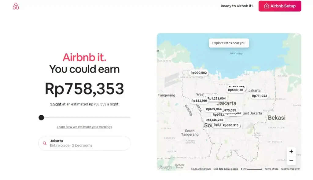 Contoh website airbnb