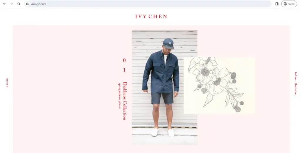 Tampilan websiye Ivy Chen