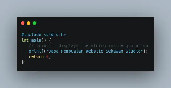 Contoh kode C