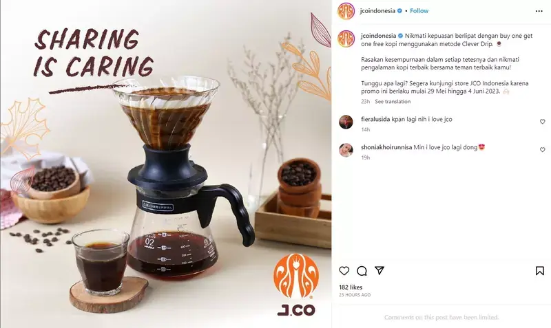 Contoh copywriting J.Co