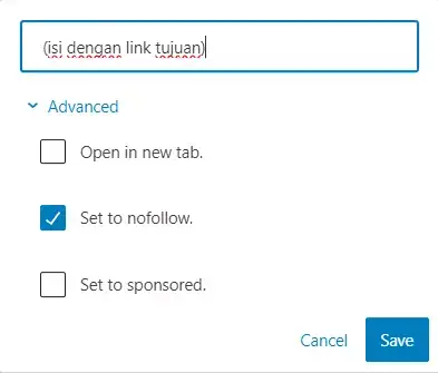 Mengatur nofollow link di wordpress