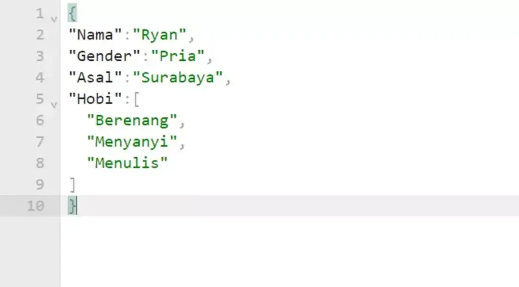 contoh penggunaan json dengan array