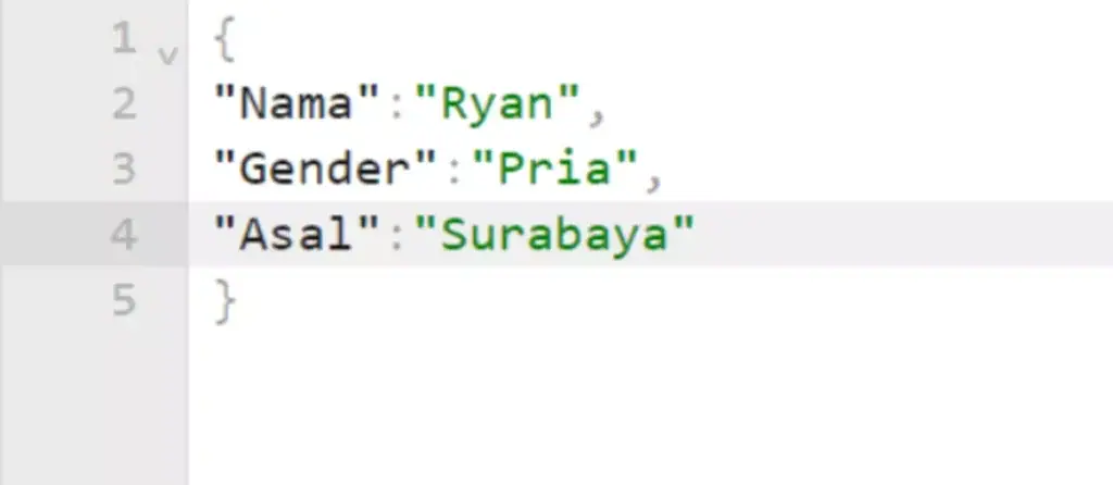 contoh penggunaan json dengan object