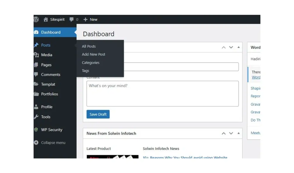 klik dashboard untuk membuat jadwal post artikel