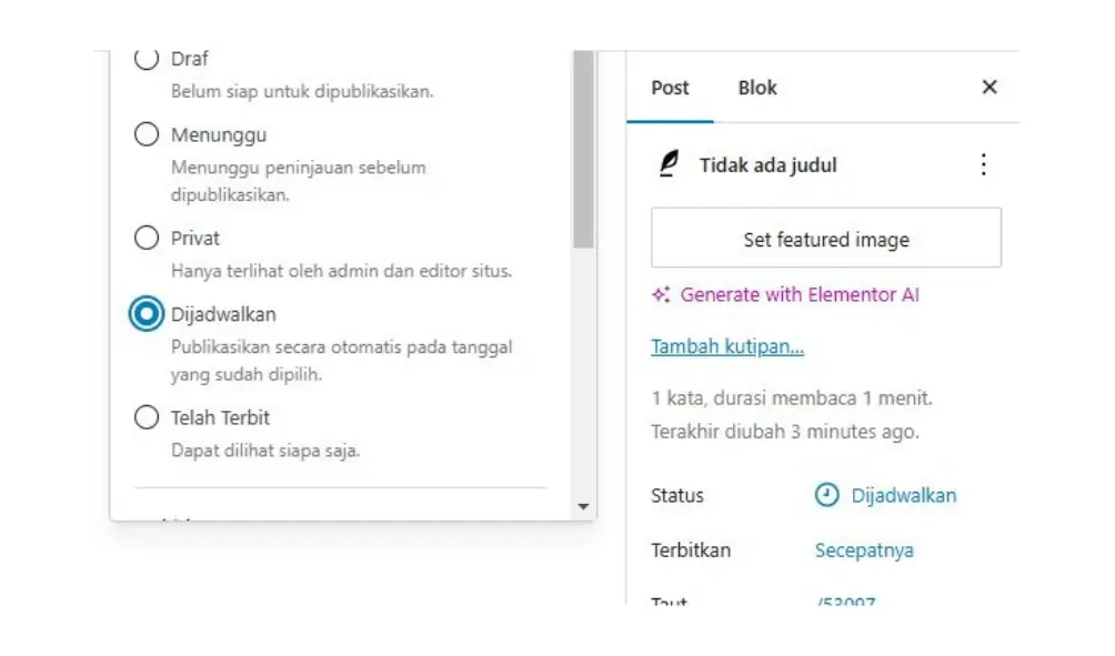 fitur jadwal post artikel