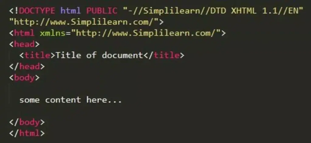 markup language xhtml