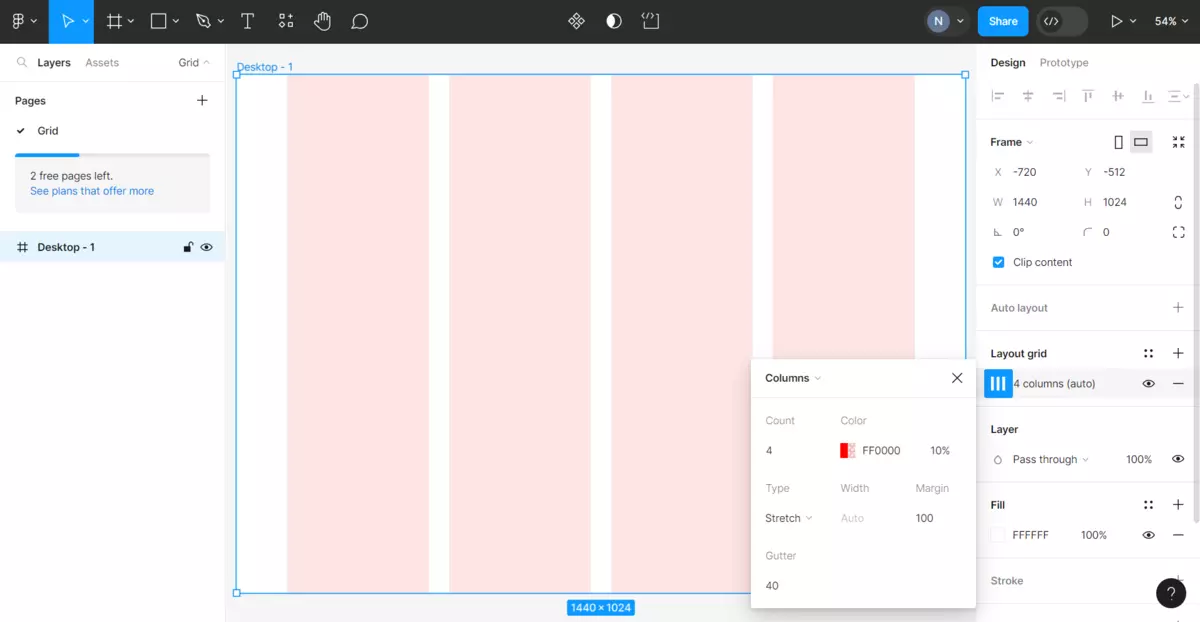 membuat kotak kolom untuk grid dengan figma