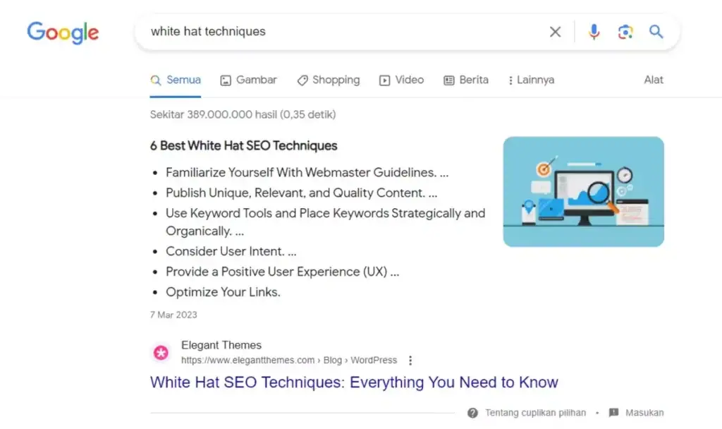contoh featured snippet