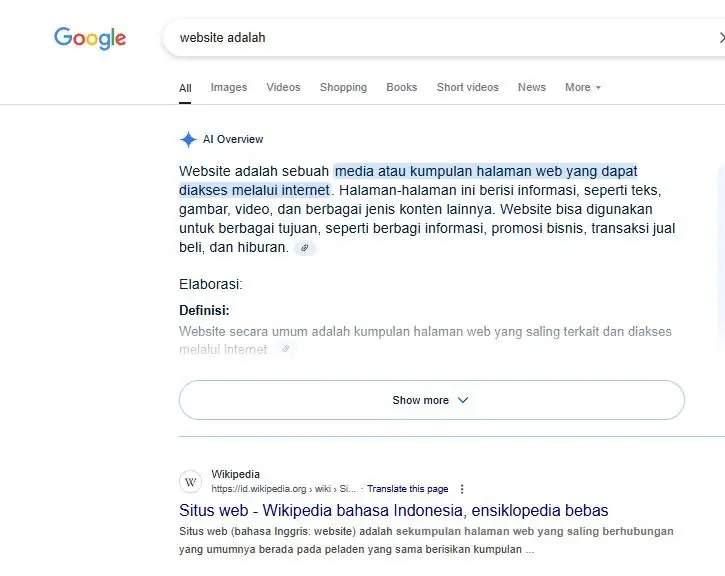 Featured snippet (google position zero)) vs hasil pencarian organik