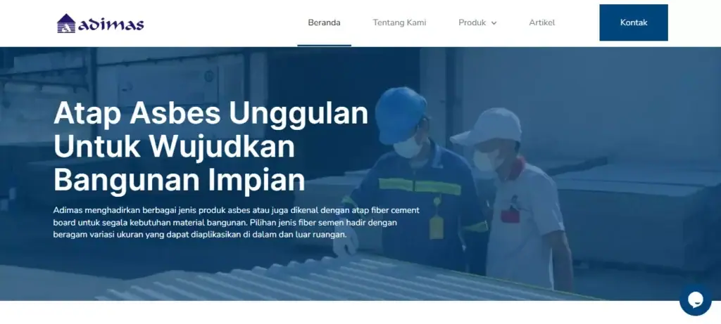 contoh website statis Adimas