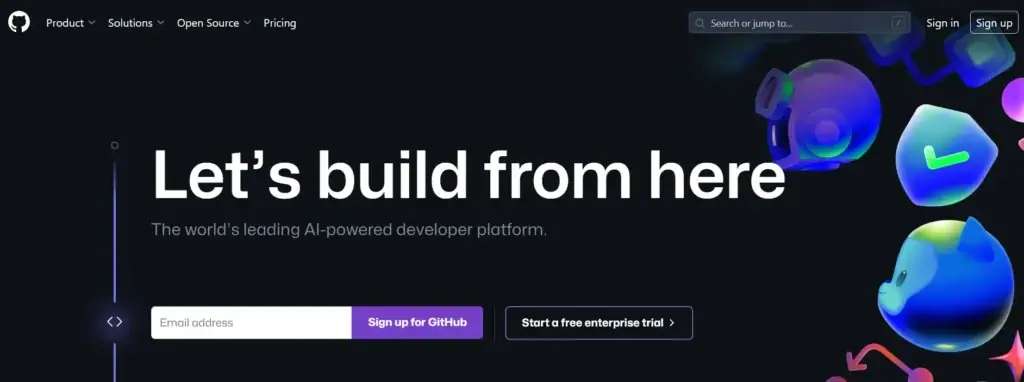 tampilan website github