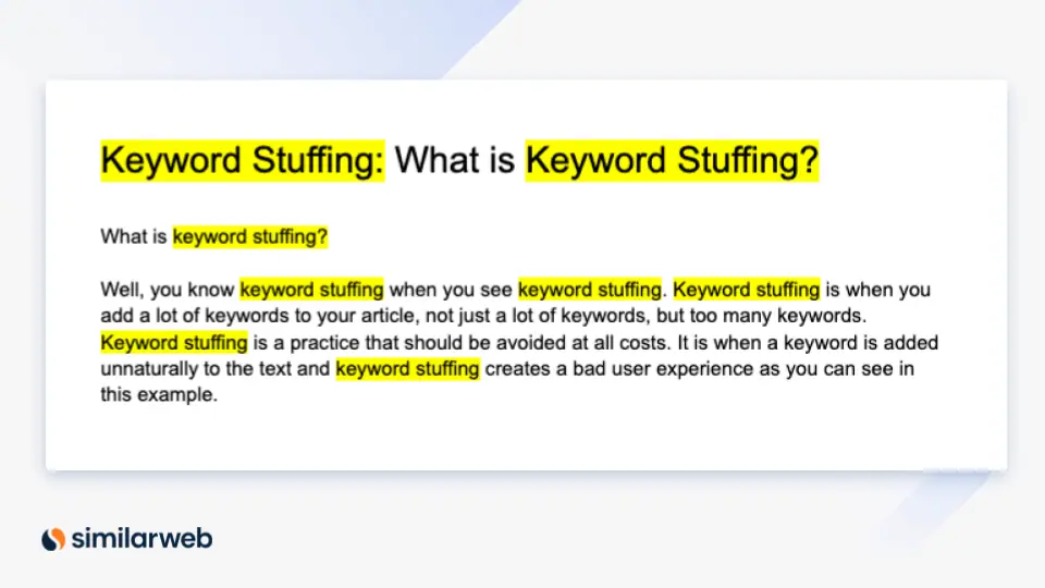 ilustrasi keyword stuffing