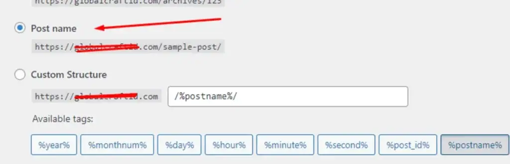 setting permalink di wordpress untuk membuat slug