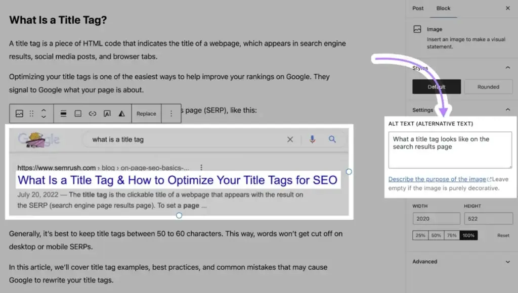 contoh alt text untuk membantu search engine memahami konteks gambar