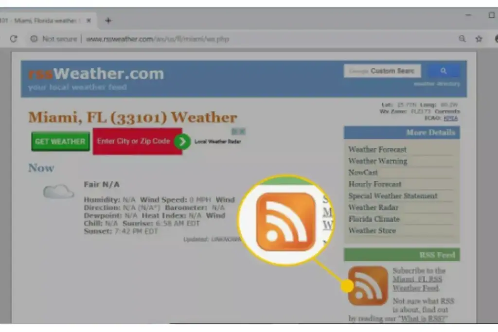 letak rss feed pada halaman website