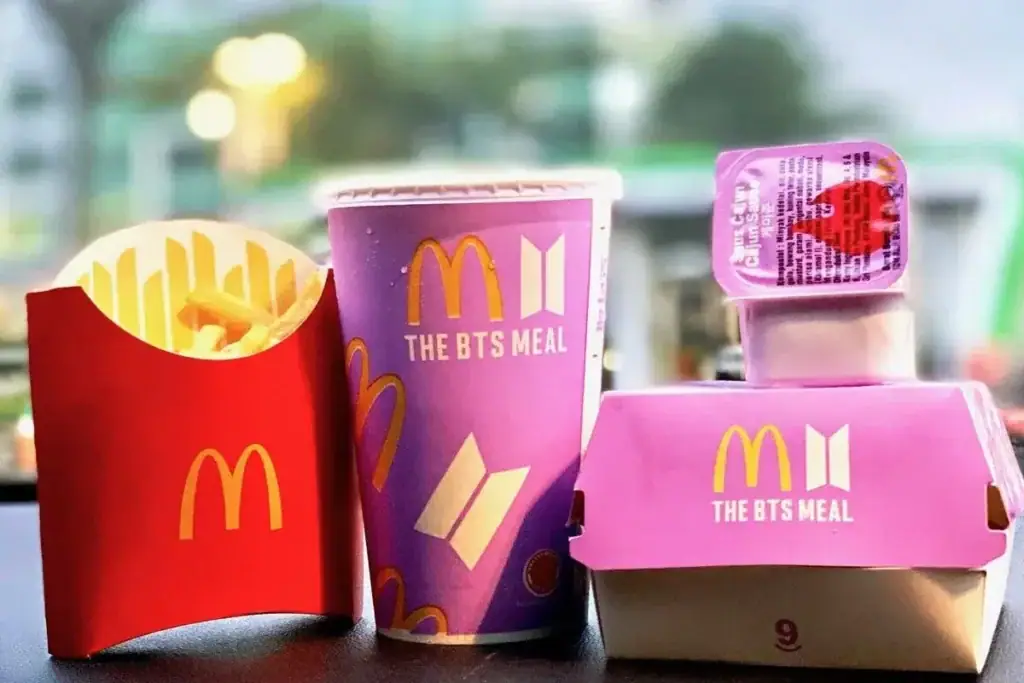 Terdapat box makanan yang menjadi contoh co branding dari bts dan mcdonals
