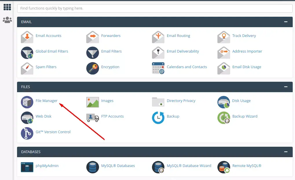 tampilan Menu File Manager pada cPanel