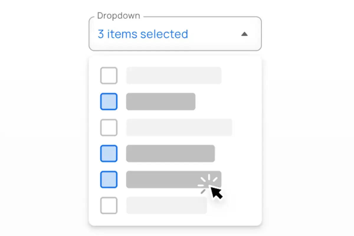 menu multi select dropdown