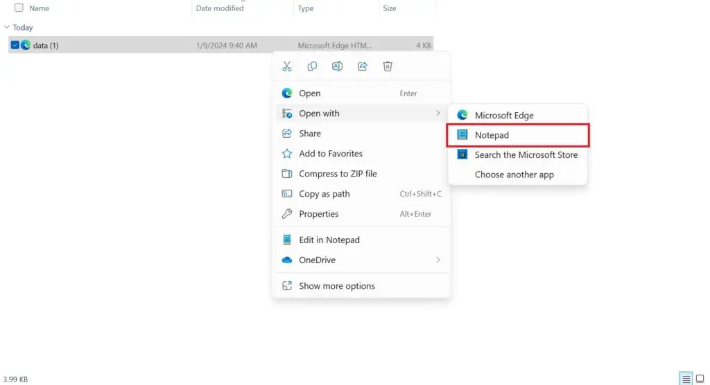 membuka file xml dengan notepad