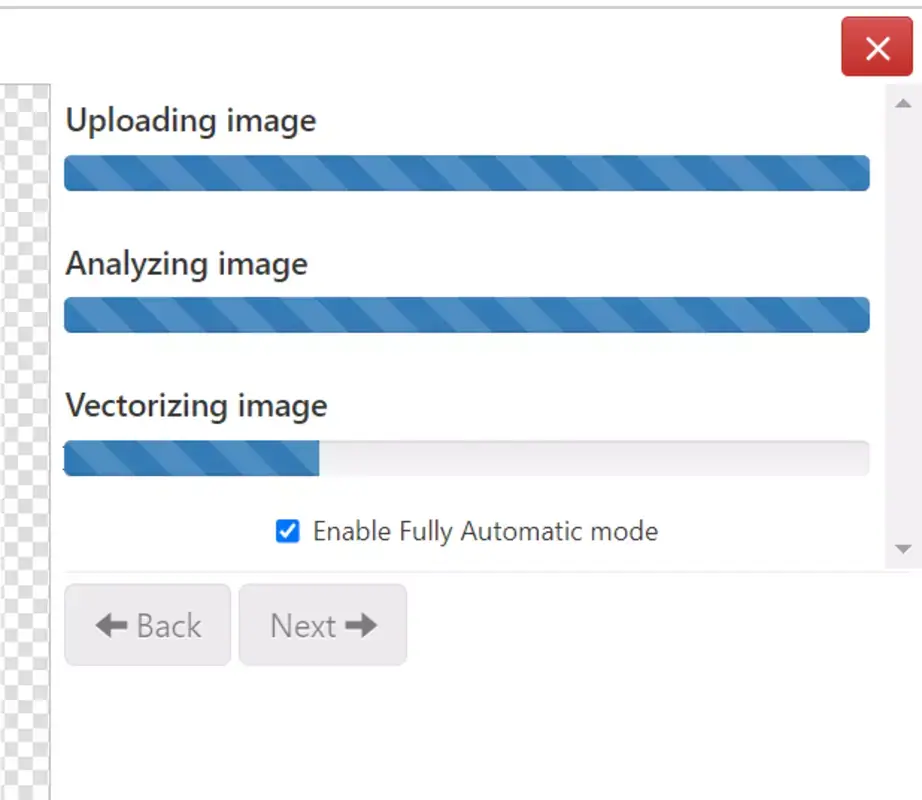 proses vectorizing di vector magic