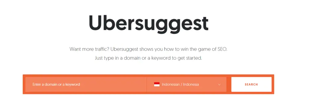 Tampilan Ubersuggest