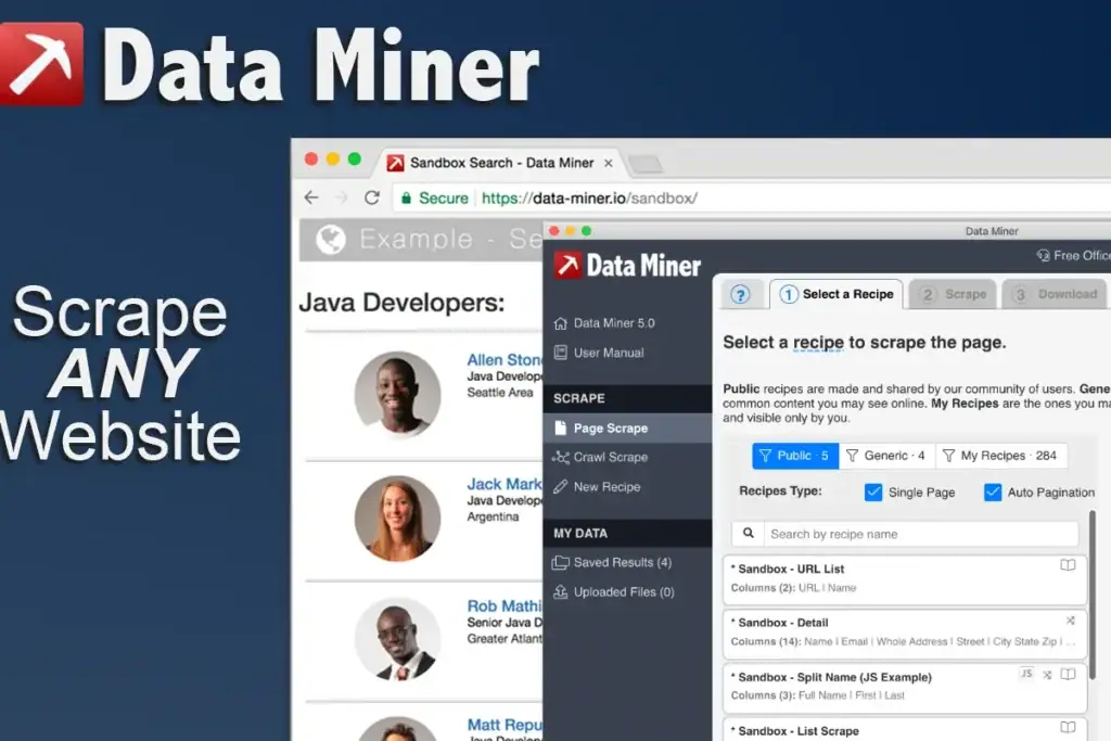 Data miner salah satu extentions untuk data scraping