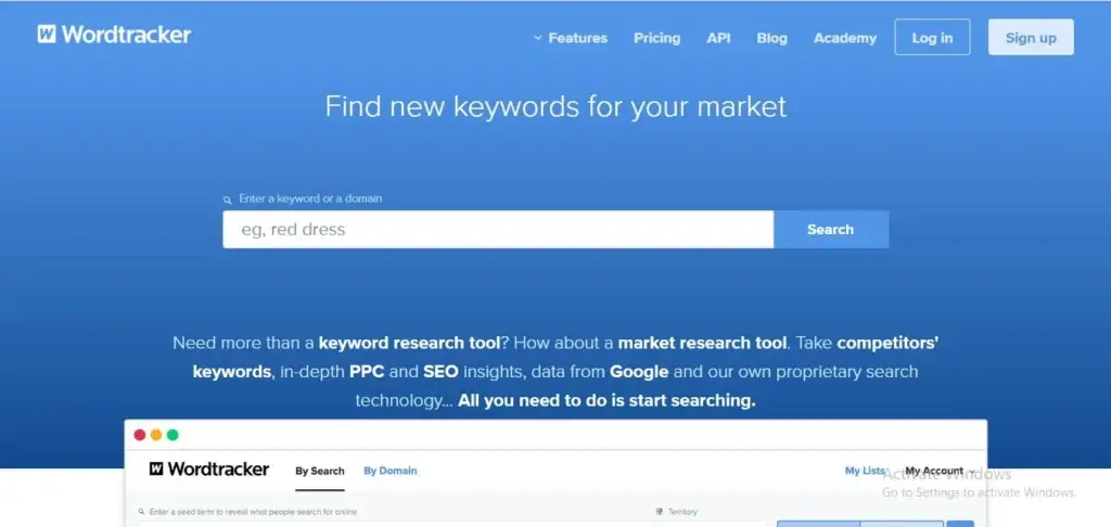 salah satu tool riset keyword yaitu wordtracker